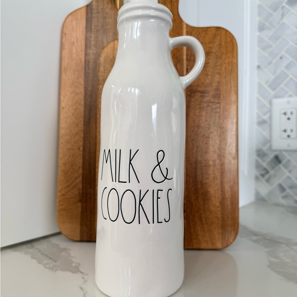 Rae Dunn- White Milk & Cookies Ceramic Jug